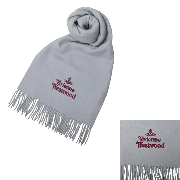 ヴィヴィアンウエストウッド マフラー Vivienne Westwood 25-W00Q7-P403 レディース メンズ LIGHT GRAY ライトグレー マフラー｜marcoplus