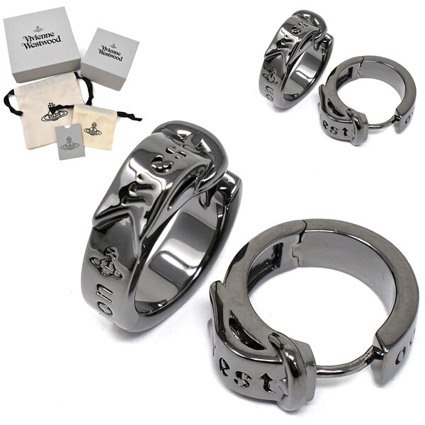 ヴィヴィアンウエストウッド ピアス Vivienne Westwood 62030032 S001 BOBBY EARRINGS ガンメタル|marcoplus