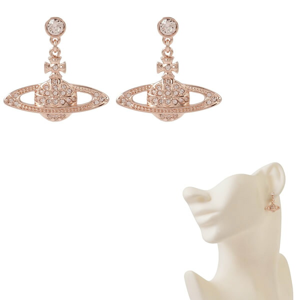 ヴィヴィアンウエストウッド ピアス Vivienne Westwood 62020025-G120 ミニ バス レリーフ ドロップ ピンクゴールド PINK GOLD MINI BAS RELIEF DROP EARRINGS｜marcoplus