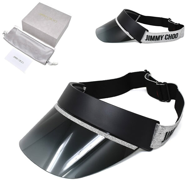 ジミーチュウ JIMMY CHOO CALIX BSC CALIX 20 サンバイザー レディース ユニ一発やる 薄墨色グラデーション シルバーグリッター