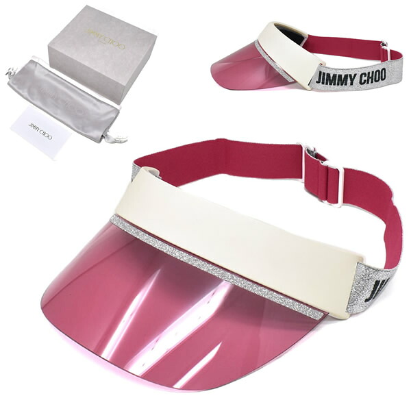 ジミーチュウ JIMMY CHOO CALIX VK6 CALIX 20 サンバイザー レディース ユニ一発やる サクラ色 シルバーグリッター