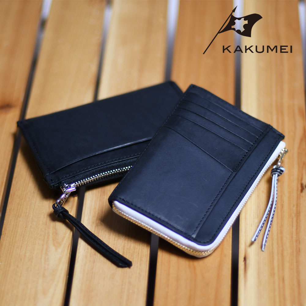 KAKUMEI カクメイ フラグメントケース L字ファスナーミニ財布 極薄財布 メンズ 紳士用 男性用 Italpel Tucson イタルペル トゥクソン スリムウォレット 本革財布 モノトーン ブラック ホワイト 送料無料