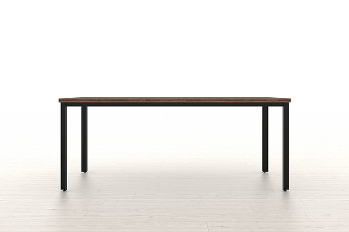 【ポイント10倍】スプルス積層パネルを用いたテーブル スチール脚（ウォールナット調）W1800&times;D900（ダイニング テーブル 梱包台）WT-SL-1800-900 /マルゲリータ｜マルゲリータ本棚・CDラック収納