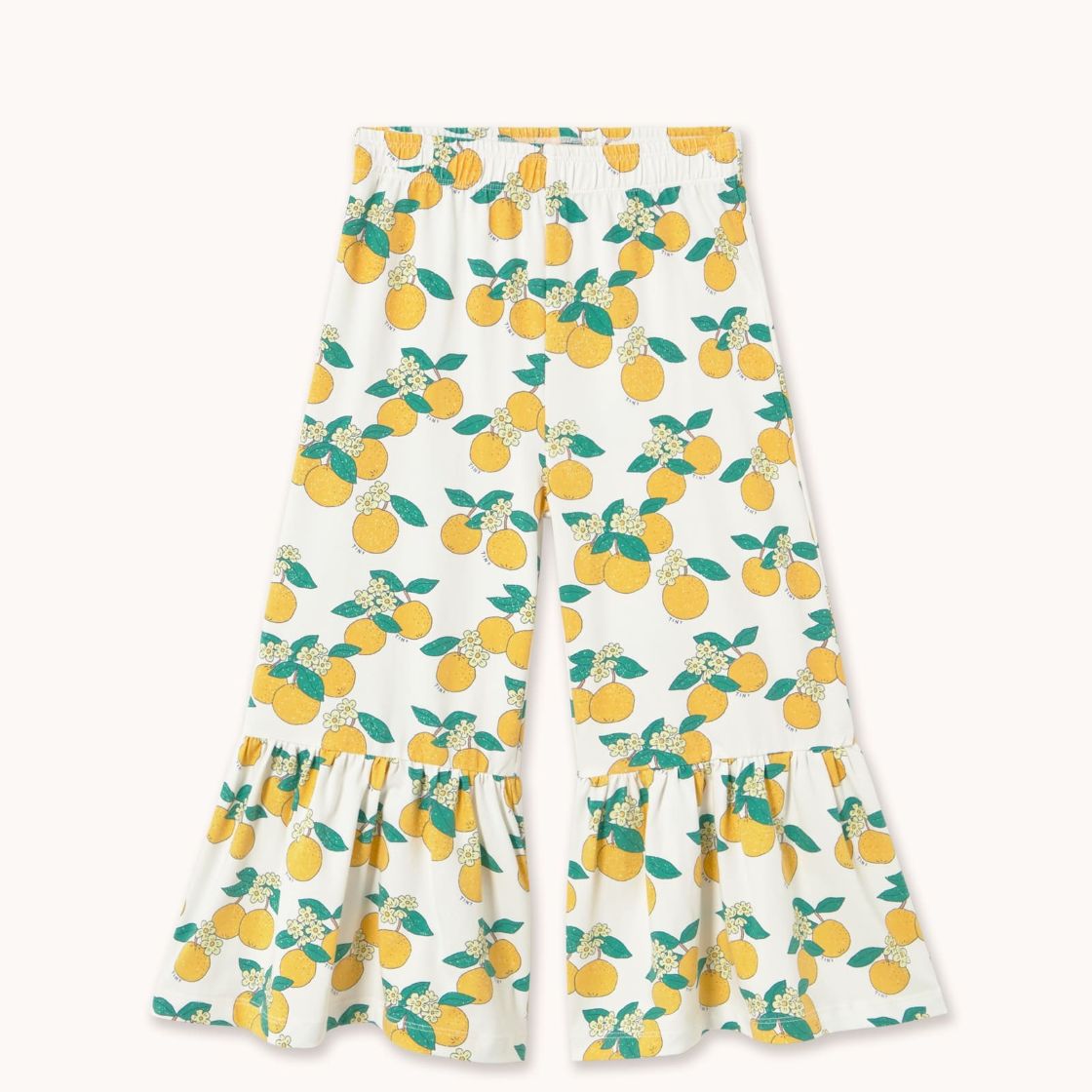 タイニーコットンズ tinycottons パンツ フレアパンツ キッズ 子供 コットン パンツ オレンジ ホワイト みかん ズボン 綿 ギフト スペイン インポート 海外子供服 春 春夏 夏 上質 子供用 2歳 3歳 4歳 5歳 6歳 90 90cm 95 95cm 100 100cm 110 110cm 120 120cm 女の子