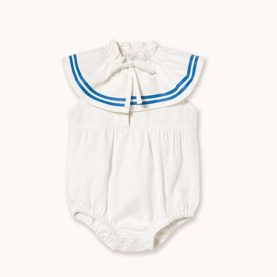 タイニーコットンズ tinycottons ロンパース セーラー ホワイト ストライプ リボン ベビー 子供 コットン 綿 赤ちゃん 出産祝い ギフト スペイン インポート 海外子供服 春夏 ベビー服 上質 子供用 0歳 1歳 2歳 女の子 男の子 新作｜MARGO