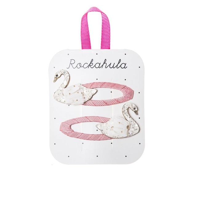 Rockahula Kids ヘアアクセサリー 2個セット ロッカフラキッズ アイスクリーム スワン 白鳥 ヘアピン パッチンピン 髪留め キラキラ グリッター ベビー キッズ ヘアクリップ 女の子 ガールズ アクセサリー 赤ちゃん 出産祝い ギフト ベビー用品 ピンク パープル 紫
