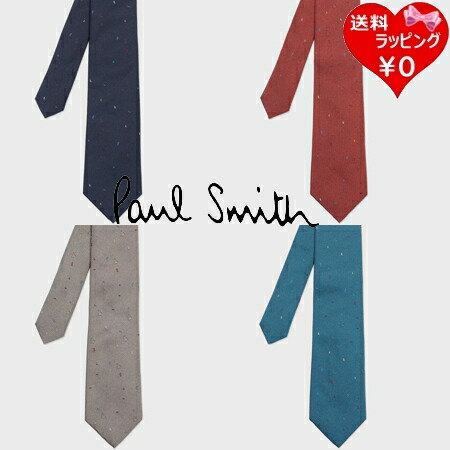 【無料ラッピング】 ポールスミス Paul Smith ネクタイ ランダムロゴ タイ 日本製 シルク100% 送料無料