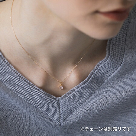 ヨンドシー4℃ネックレスシルバーネックレスチャームローズクォーツ
