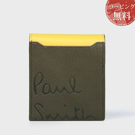 ポールスミス Paul Smith 折財布 ロゴストーリー 2つ折り財布 グリーン Ice Org Br