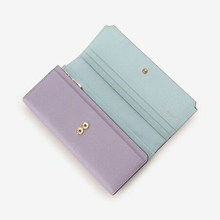 サマンサタバサプチチョイス Samantha Thavasa Petit Choice 長財布 インサイドバイカラーかぶせ長財布 ラベンダー Liceochiloe Cl