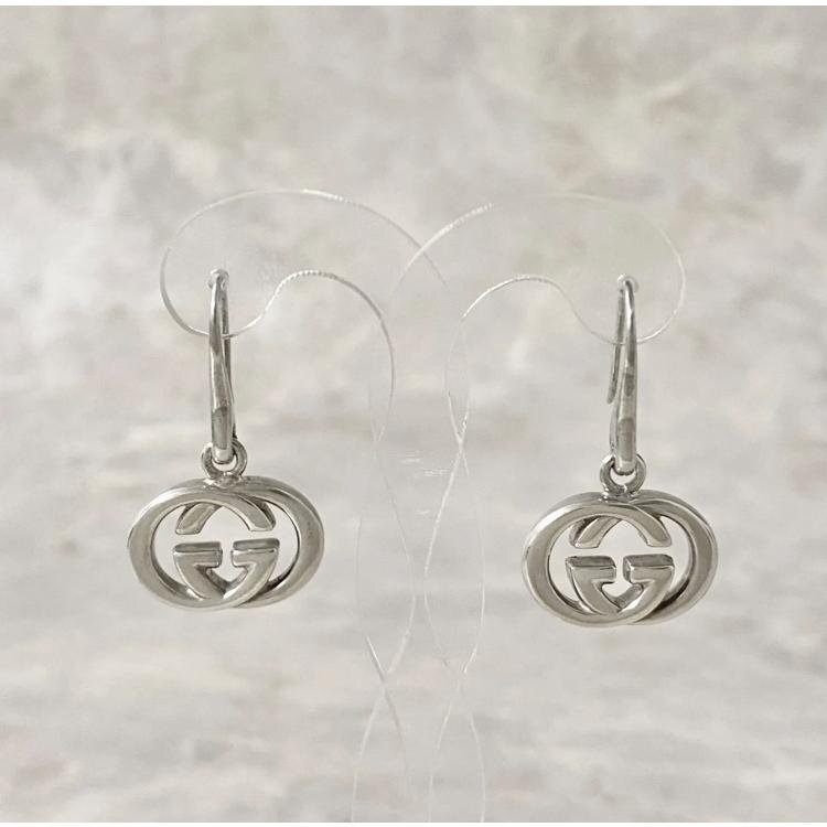 楽天市場】グッチ ダブルGフラワーフープピアス ピンク ラインストーン