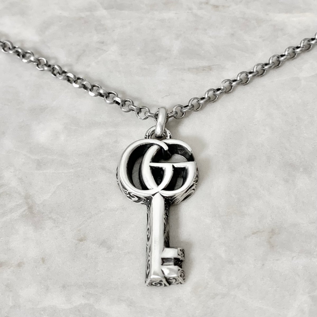 楽天市場】【未使用品】グッチ【GUCCI】ダブルG キー ネックレス