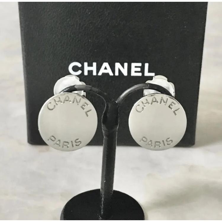 CHANEL シャネル イヤリング シルバー 銀 PARIS 丸 ロゴ COCO 箱 【中古】|BrandJewelry マリクルーズ