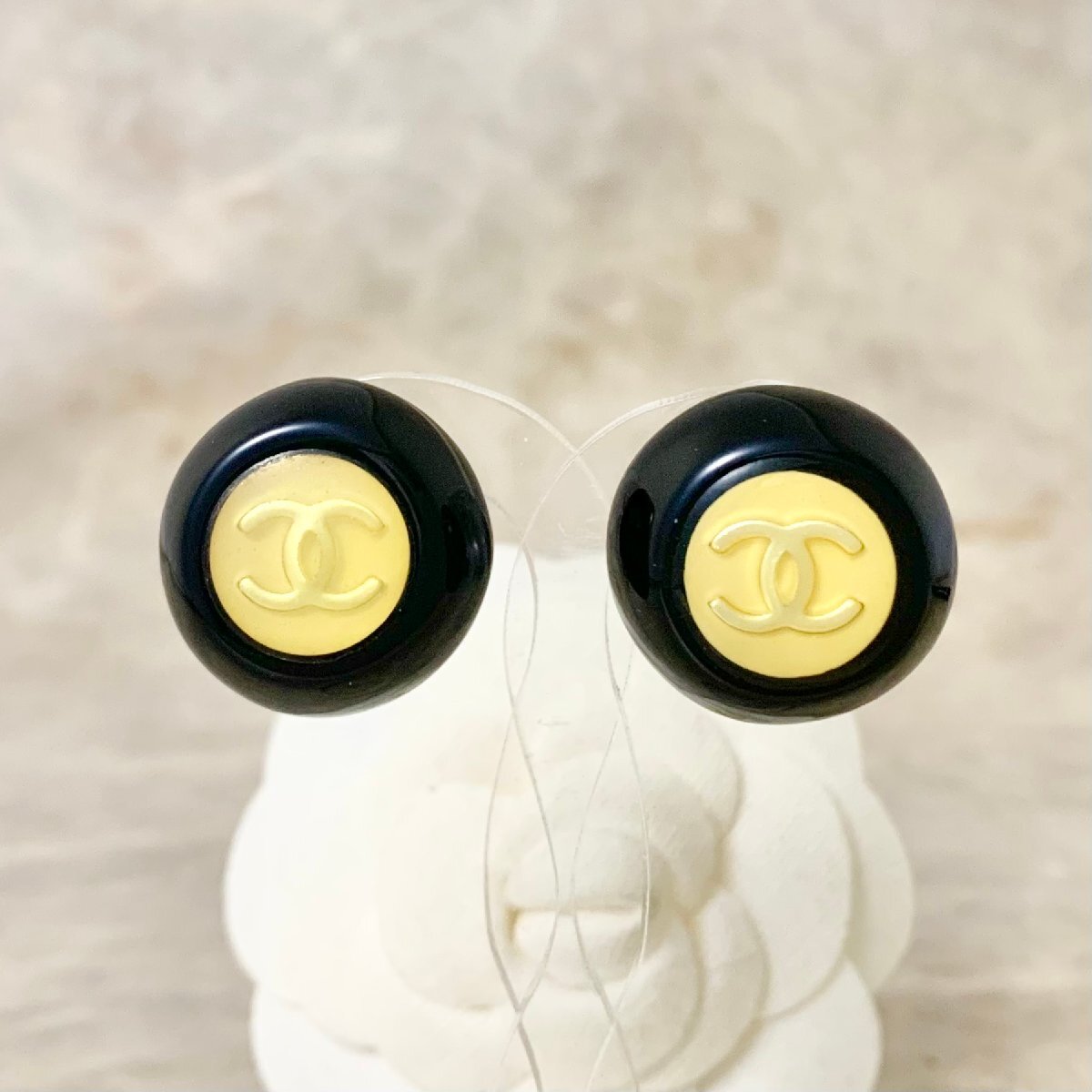 CHANEL シャネル イヤリング ココマーク ブラック オレンジ 黒 シルバー 銀 ロゴ 丸 【中古】｜BrandJewelry マリクルーズ 21,225円