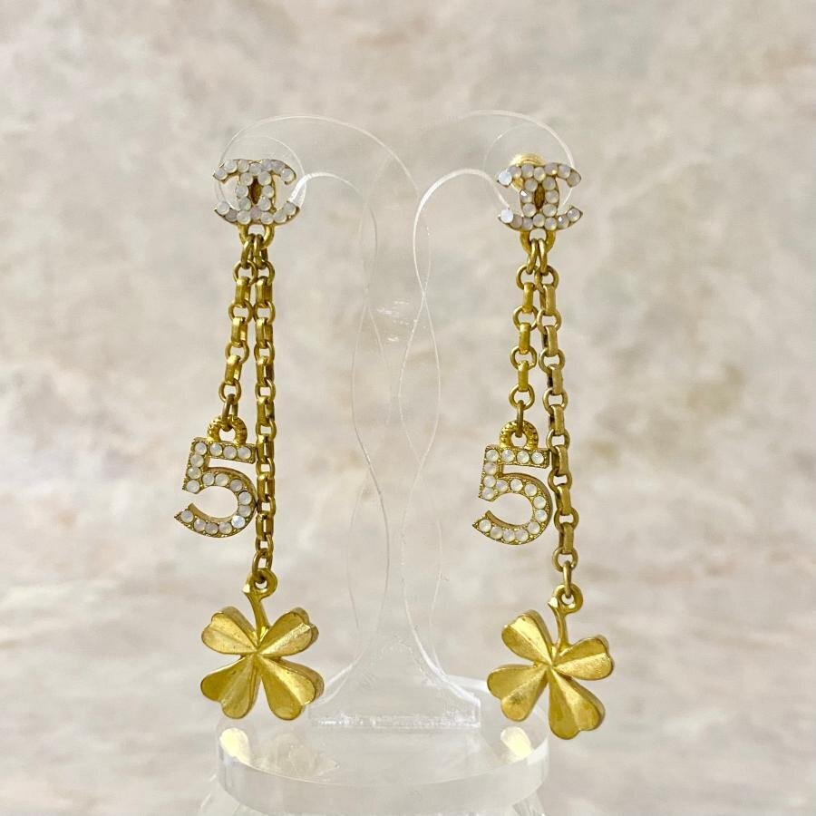楽天市場】シャネル CHANEL クローバー ピアス 金メッキ 約2.9g