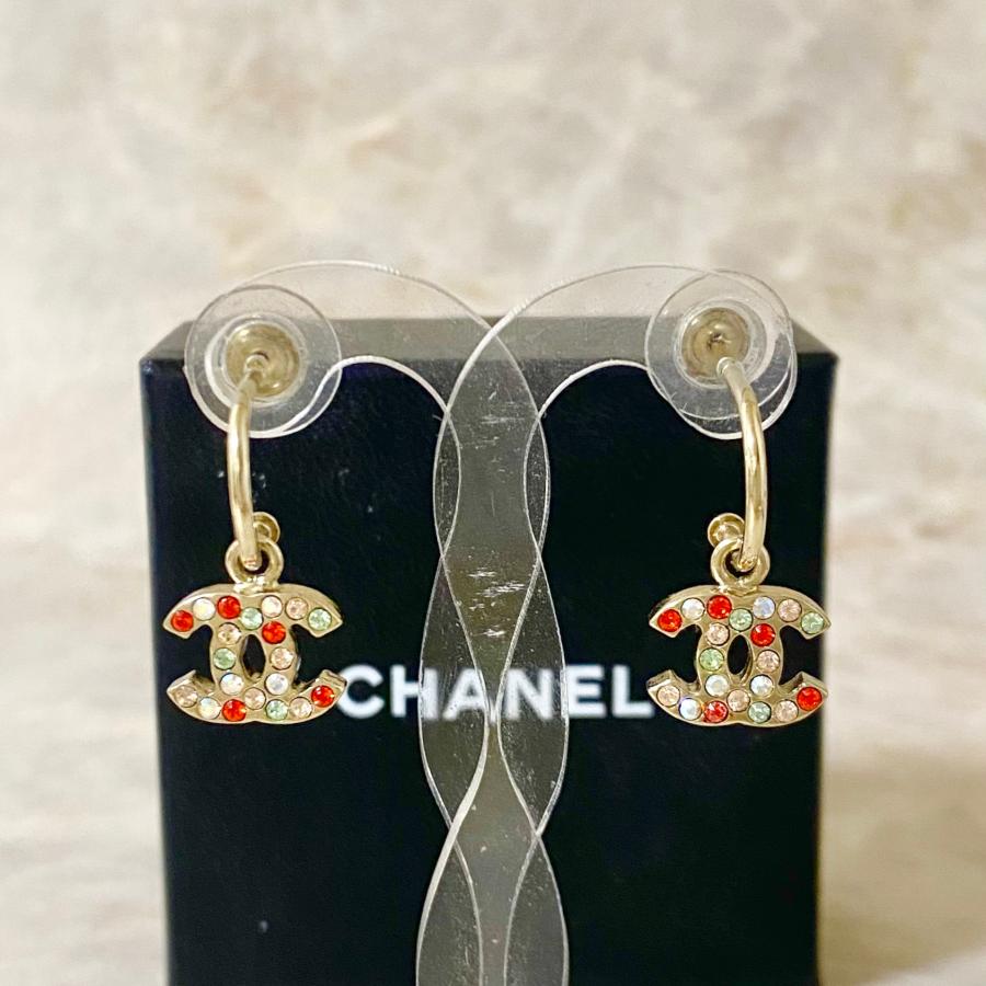 楽天市場】シャネル CHANEL ピアス クリップ フープ ココ
