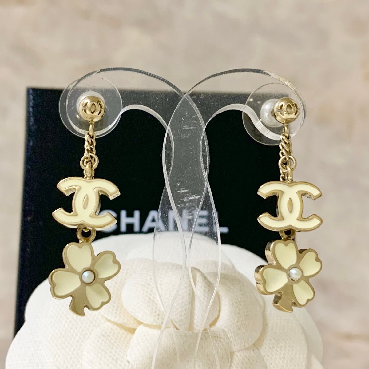 楽天市場】シャネル CHANEL クローバー ピアス 金メッキ 約2.9g