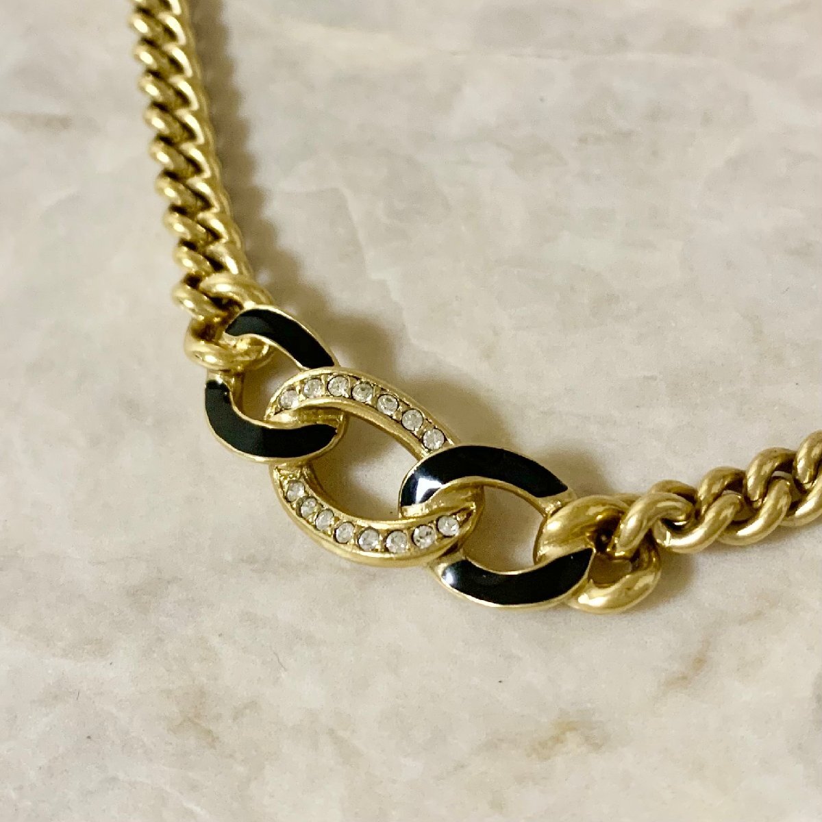 ディオール 喜平型 ネックレス 太め Dior GP CD ゴールド 50cm