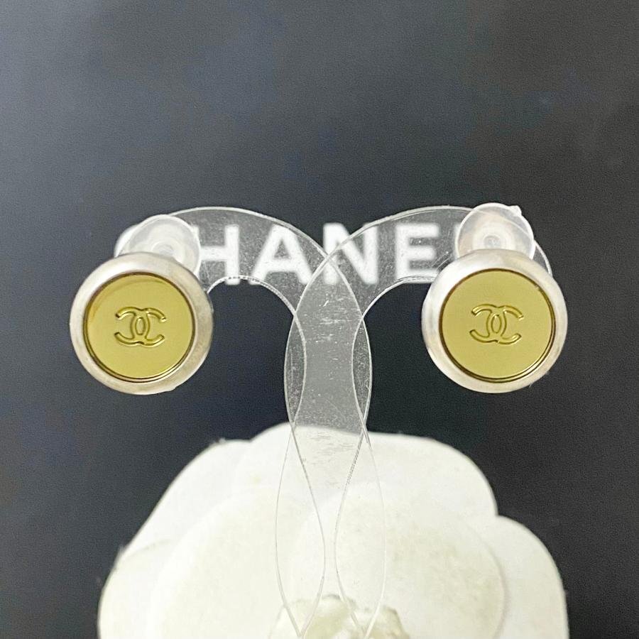 CHANEL シャネル イヤリング 小ぶり ココマーク コンビ ゴールド シルバー 丸 ロゴ 銀 【中古】｜BrandJewelry マリクルーズ
