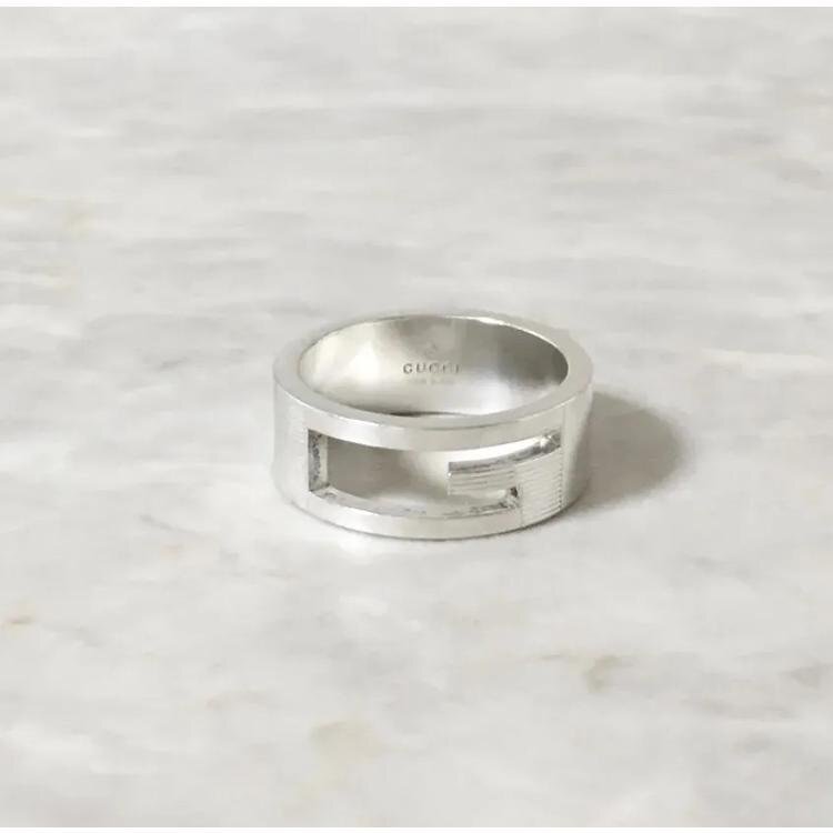 GUCCI グッチ 指輪 シルバー 銀 925 オープン くりぬき メンズ リング 【中古】|BrandJewelry マリクルーズ