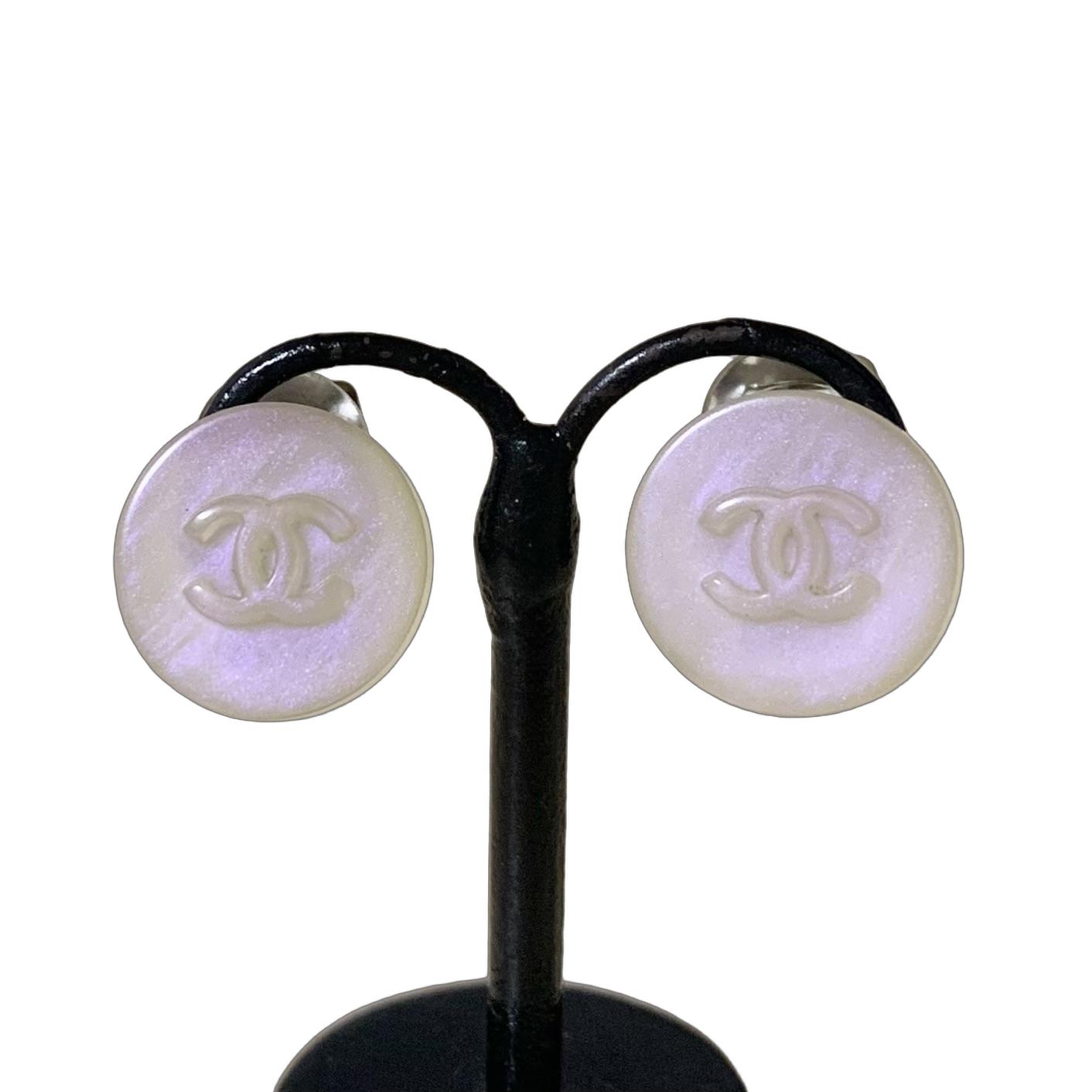 CHANEL シャネル イヤリング ココマーク 丸 シェル シルバー 銀 ロゴ ピンク 【中古】｜BrandJewelry マリクルーズ