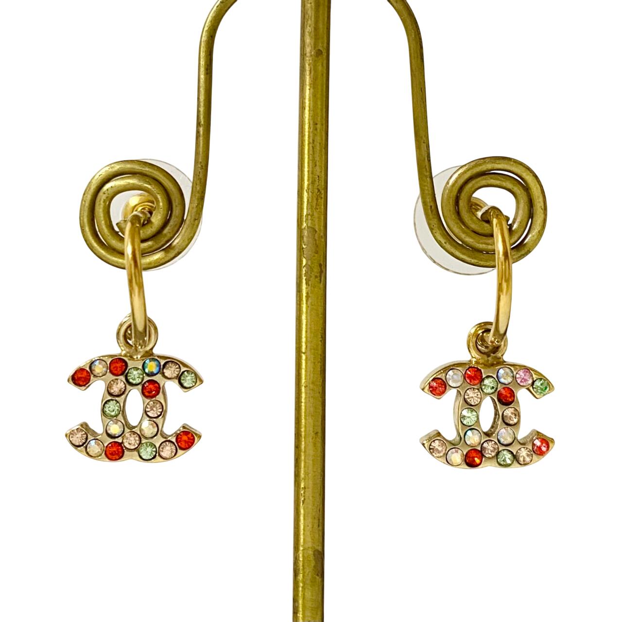 楽天市場】CHANELシャネル 08P ピンクラインストーン スイング ココ