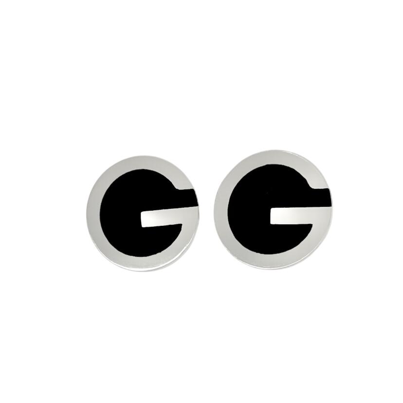 GUCCI グッチ 折り返し メンズ G 黒いこと 黒 しろがね色 銀 925 SV ロゴタイプ 丸 【中古】