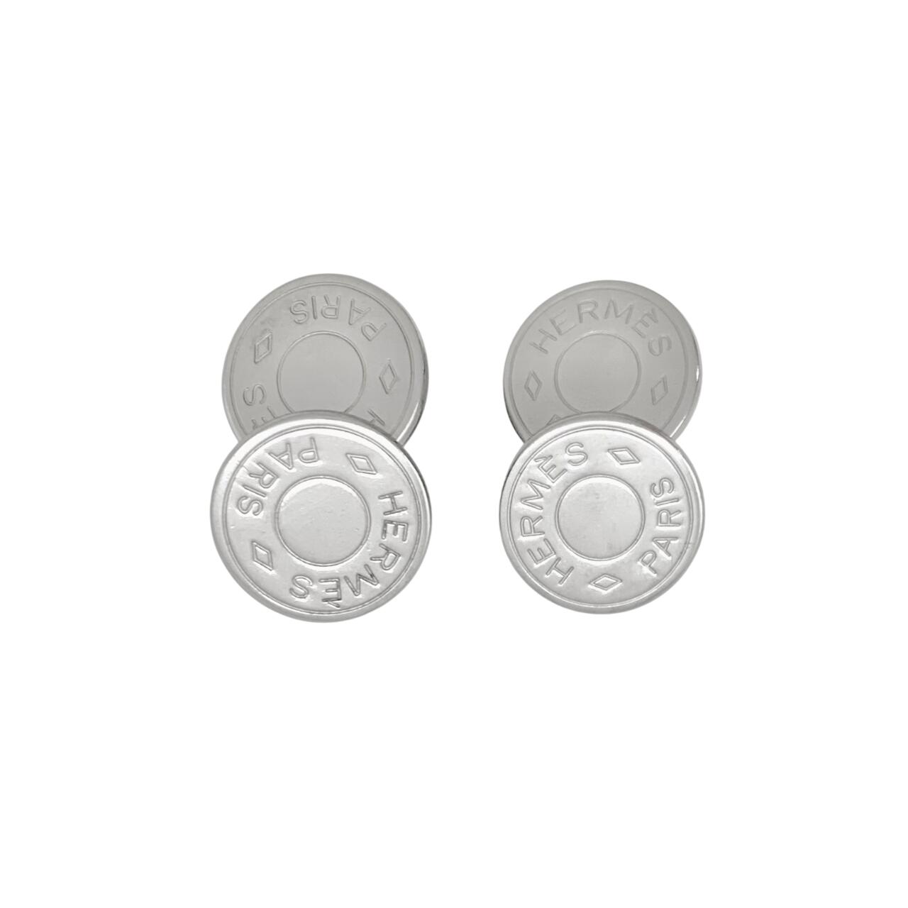 HERMES エルメス 折り返し セリエ 鋳貨 名取り草 丸 文字 PARIS しろがね色 銀 ロゴタイプ 【中古】