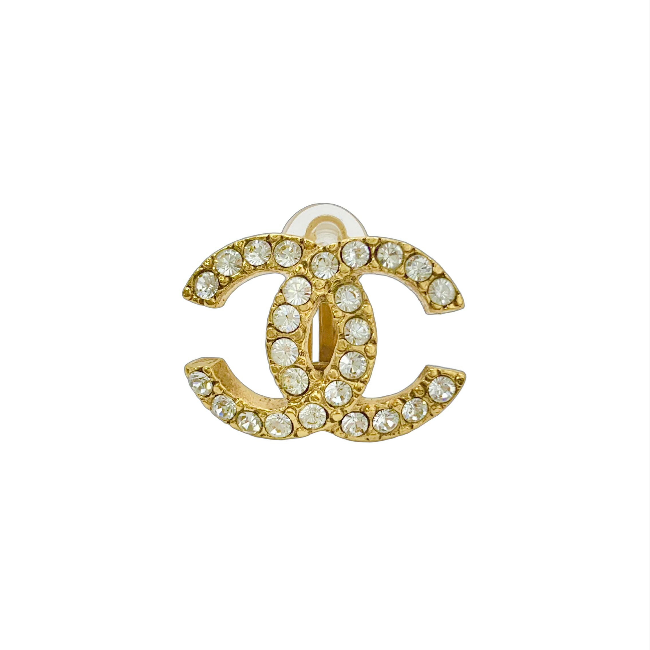 CHANEL シャネル イヤリング 02A 片方 ココマーク ラインストーン 石 ゴールド 金 ロゴ 片耳 【中古】｜BrandJewelry マリクルーズ