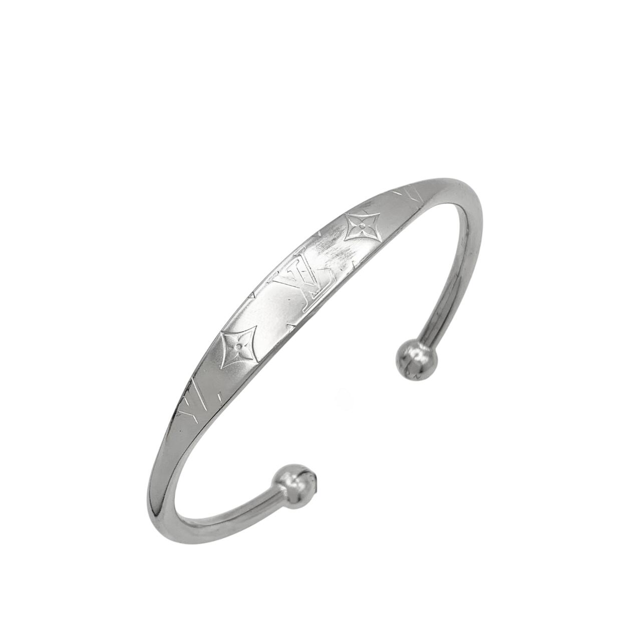 VUITTON ヴィトン ブレスレット ジョンク M64840 モノグラム L シルバー 銀 モチーフ バングル 【中古】｜BrandJewelry マリクルーズ