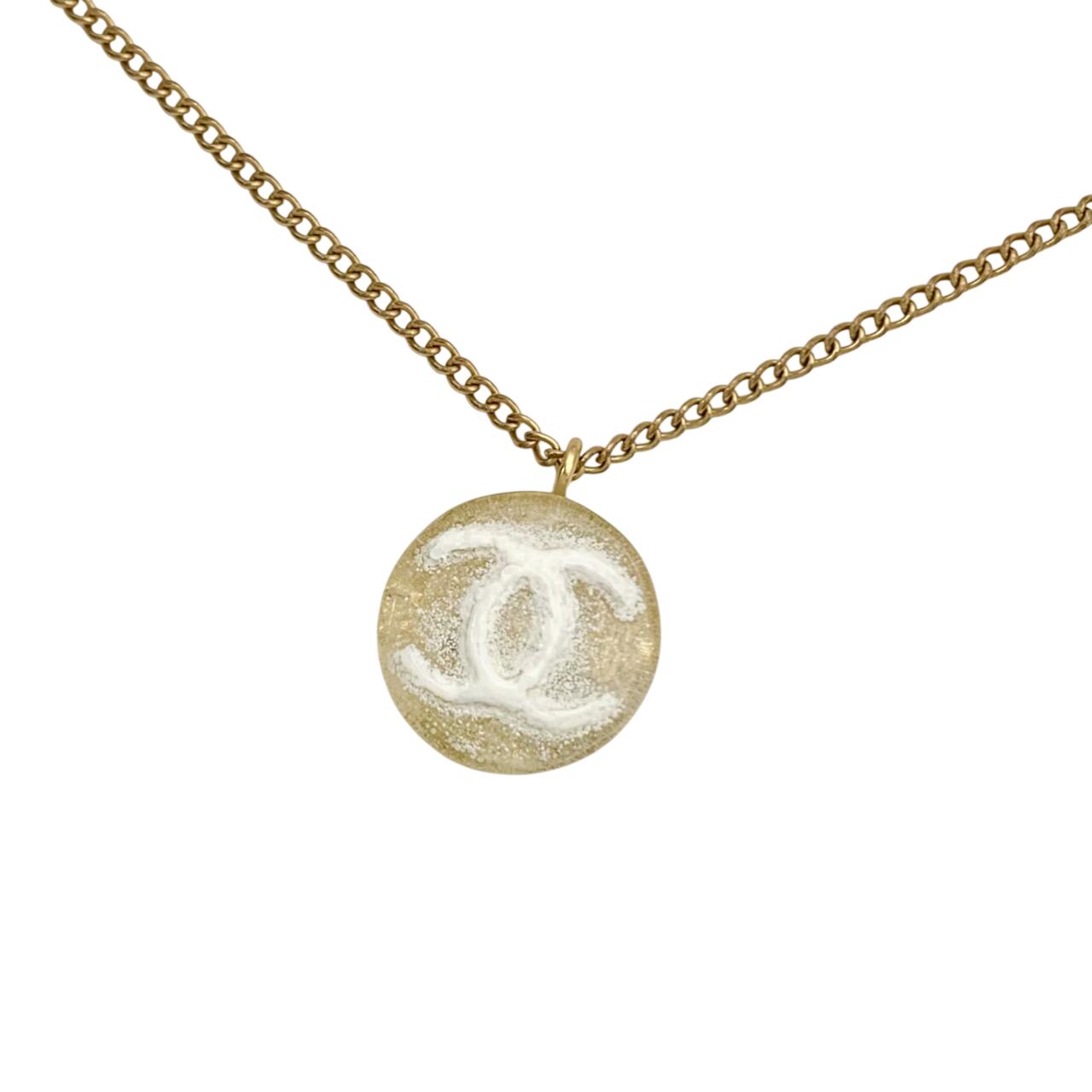 CHANEL シャネル ネックレス 03A ココマーク クリア スノー 雪 キャンディ 丸 ゴールド 金 ロゴ 【中古】|BrandJewelry マリクルーズ