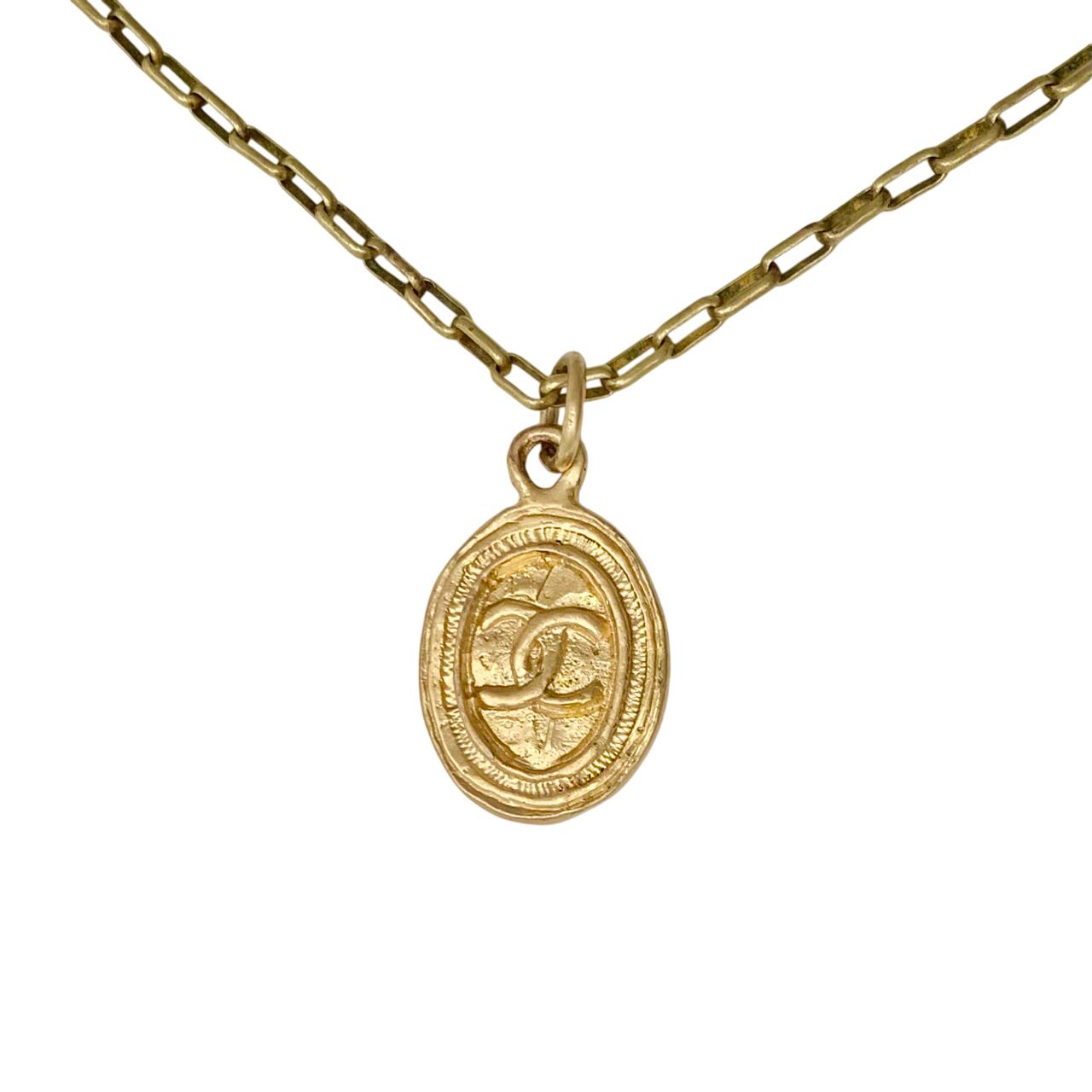 CHANEL シャネル ネックレス ココマーク 楕円 オーバル ゴールド 金 チェーン ロゴ ヴィンテージ 【中古】|BrandJewelry マリクルーズ