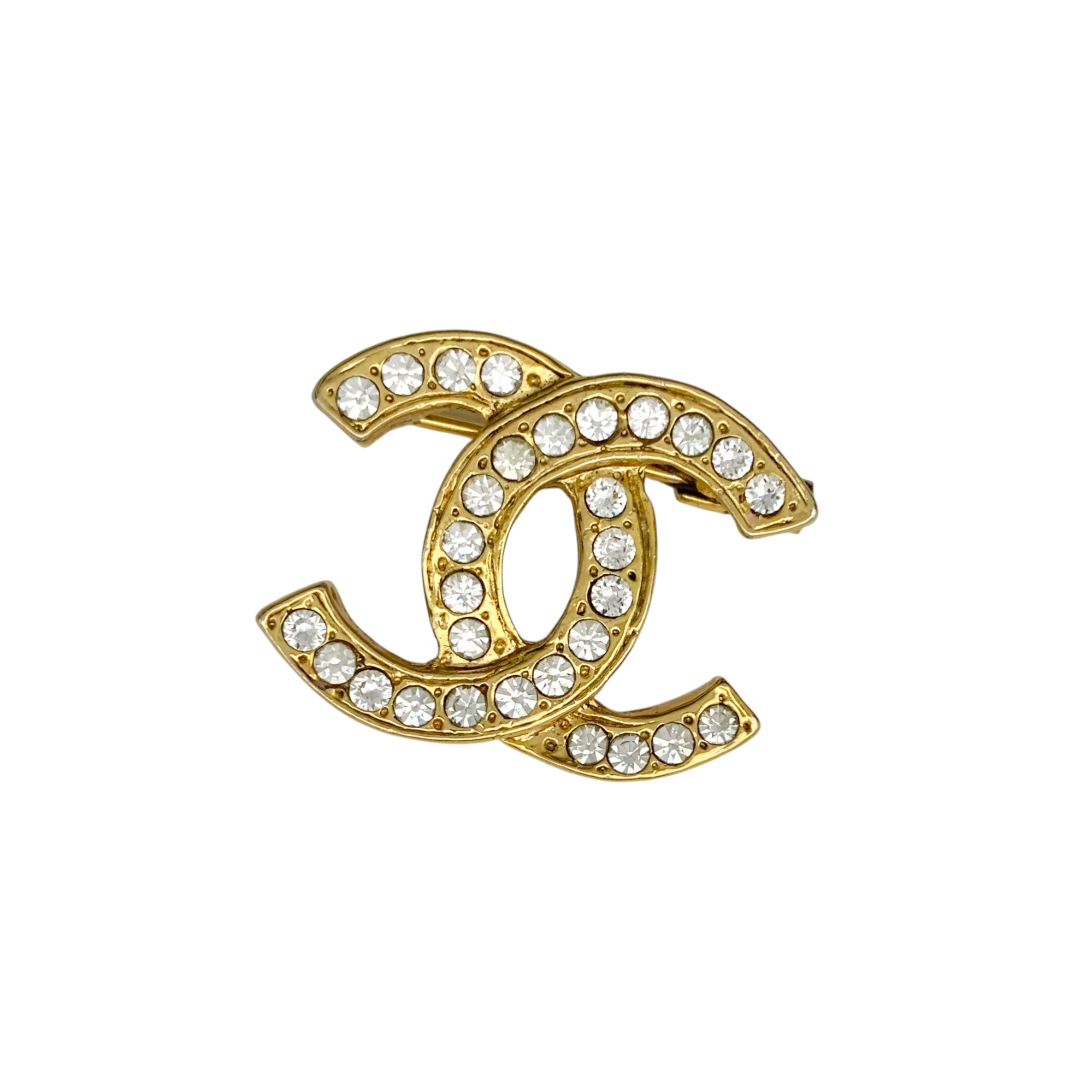 CHANEL シャネル ブローチ ココマーク ラインストーン 石 ゴールド 金 ロゴ COCO ヴィンテージ 【中古】｜BrandJewelry マリクルーズ