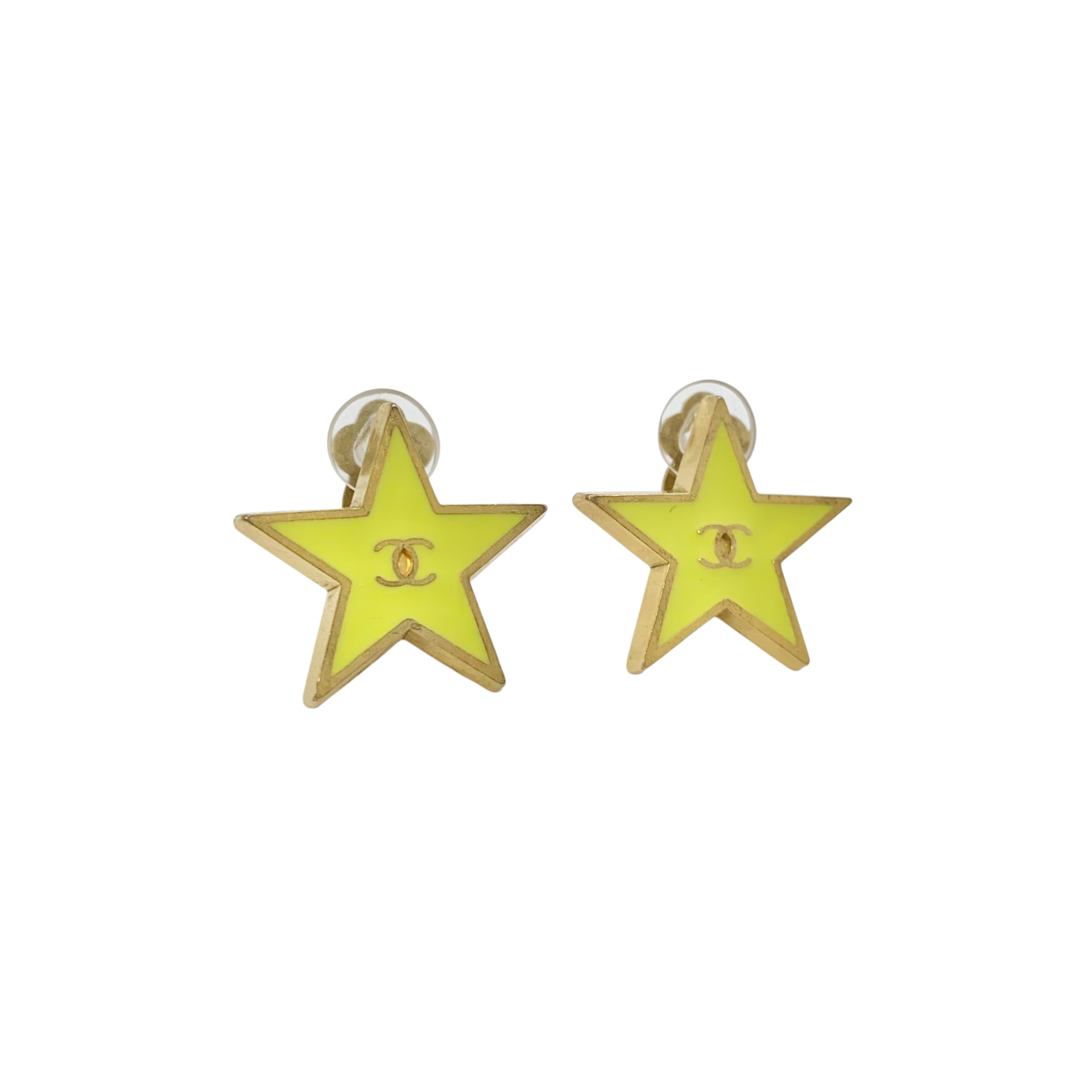 CHANEL シャネル イヤリング 01P ココマーク スター 星 イエロー 黄色 ゴールド 金 ロゴ 【中古】｜BrandJewelry マリクルーズ