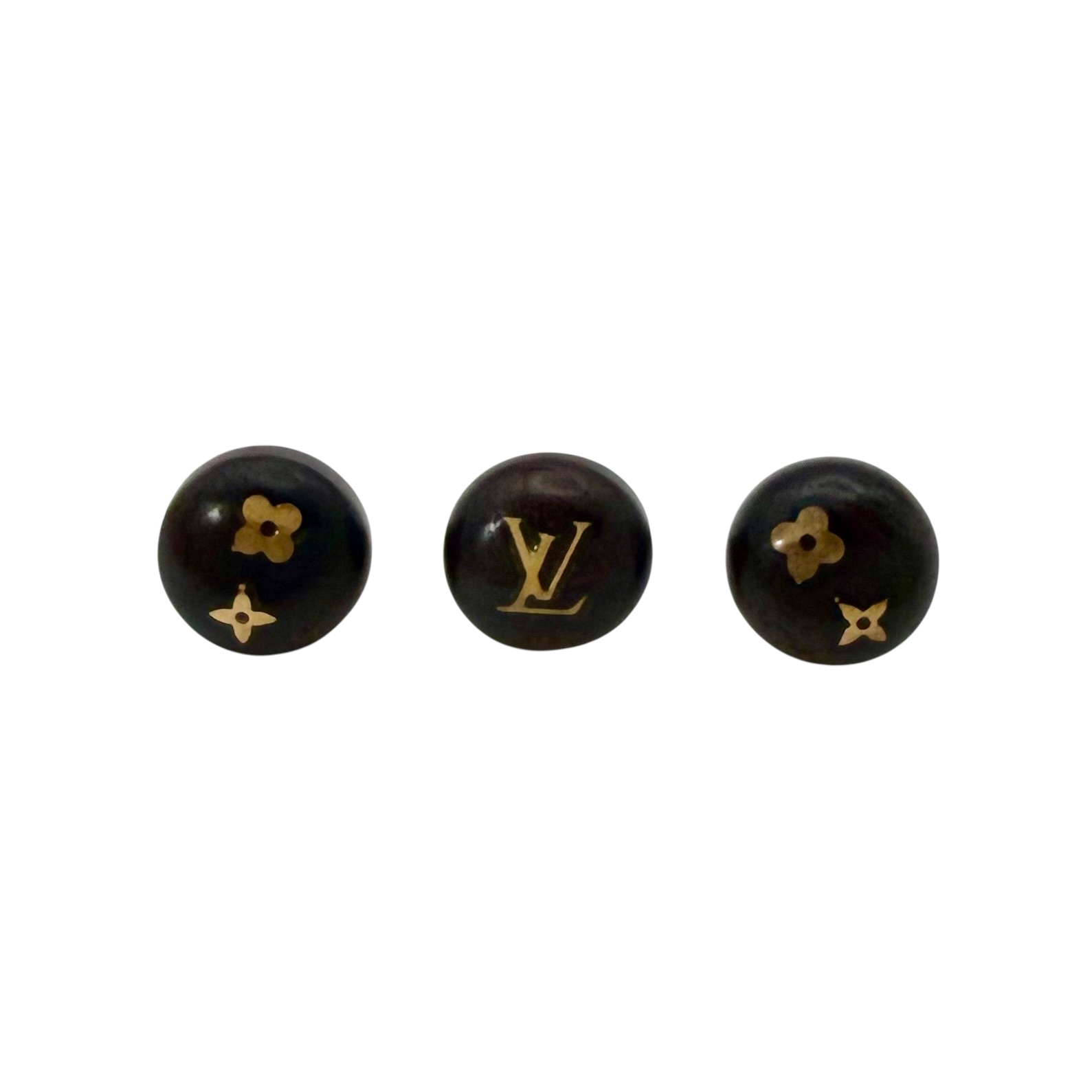 VUITTON ヴィトン ピアス シルヴァニア M65938 ウッド 木 モノグラム ロゴ 丸 モチーフ ゴールド 金 3セット 【中古】|BrandJewelry マリクルーズ