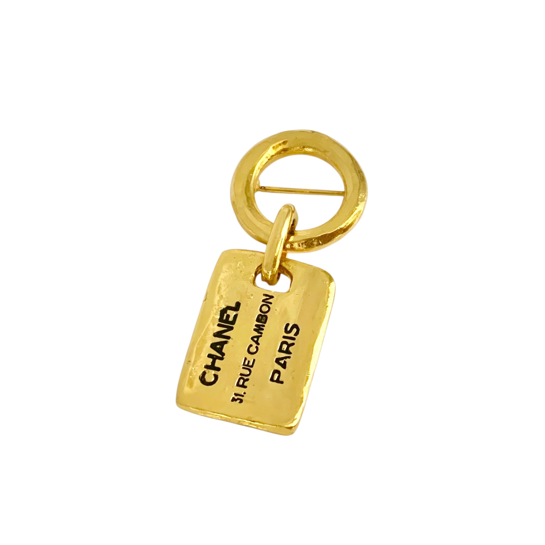 CHANEL シャネル ブローチ カンボン プレート スイング PARIS 31 ゴールド 金 ヴィンテージ 【中古】|BrandJewelry マリクルーズ