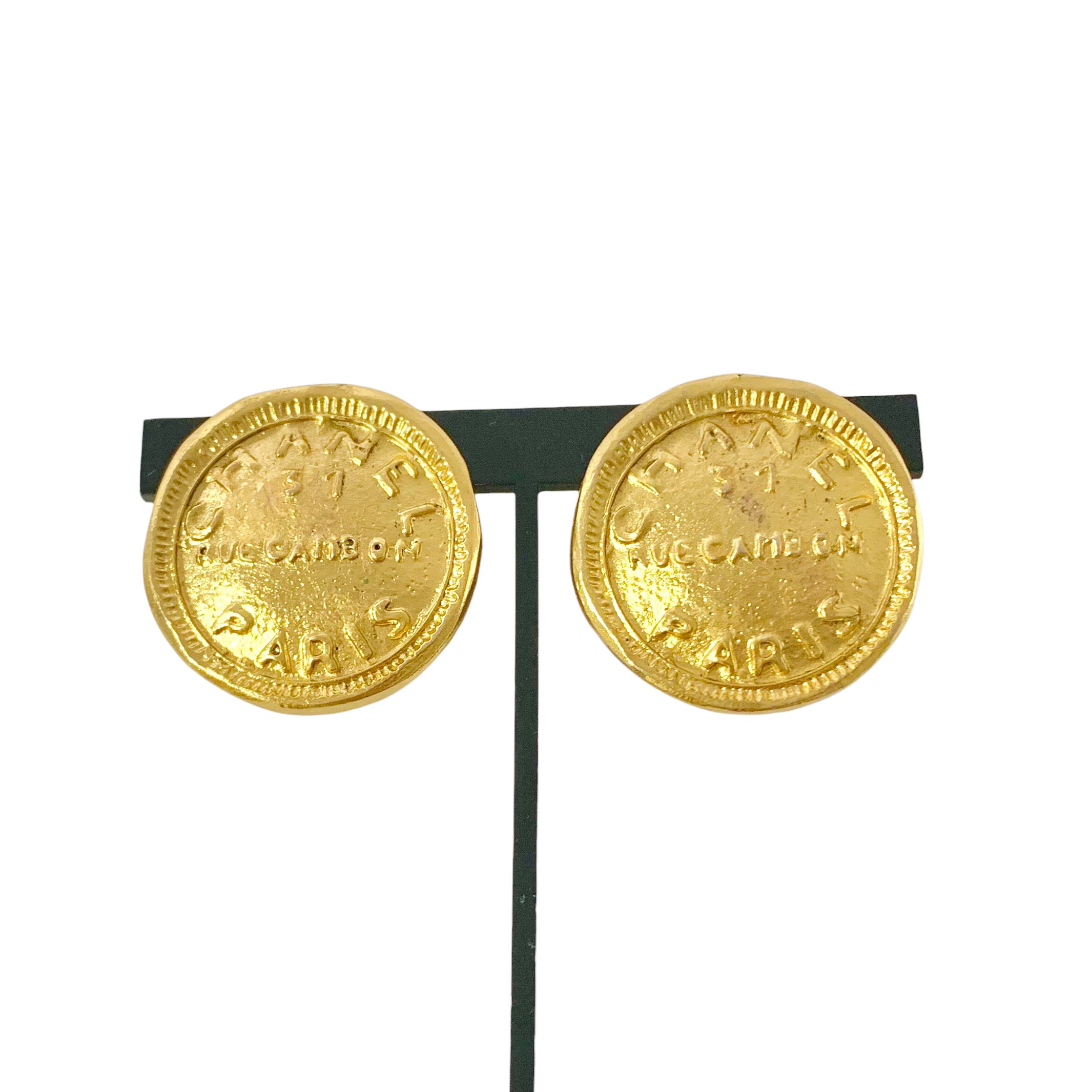 CHANEL シャネル イヤリング カンボン PARIS アルファベット 31 ゴールド 金 ロゴ ヴィンテージ 【中古】|BrandJewelry マリクルーズ