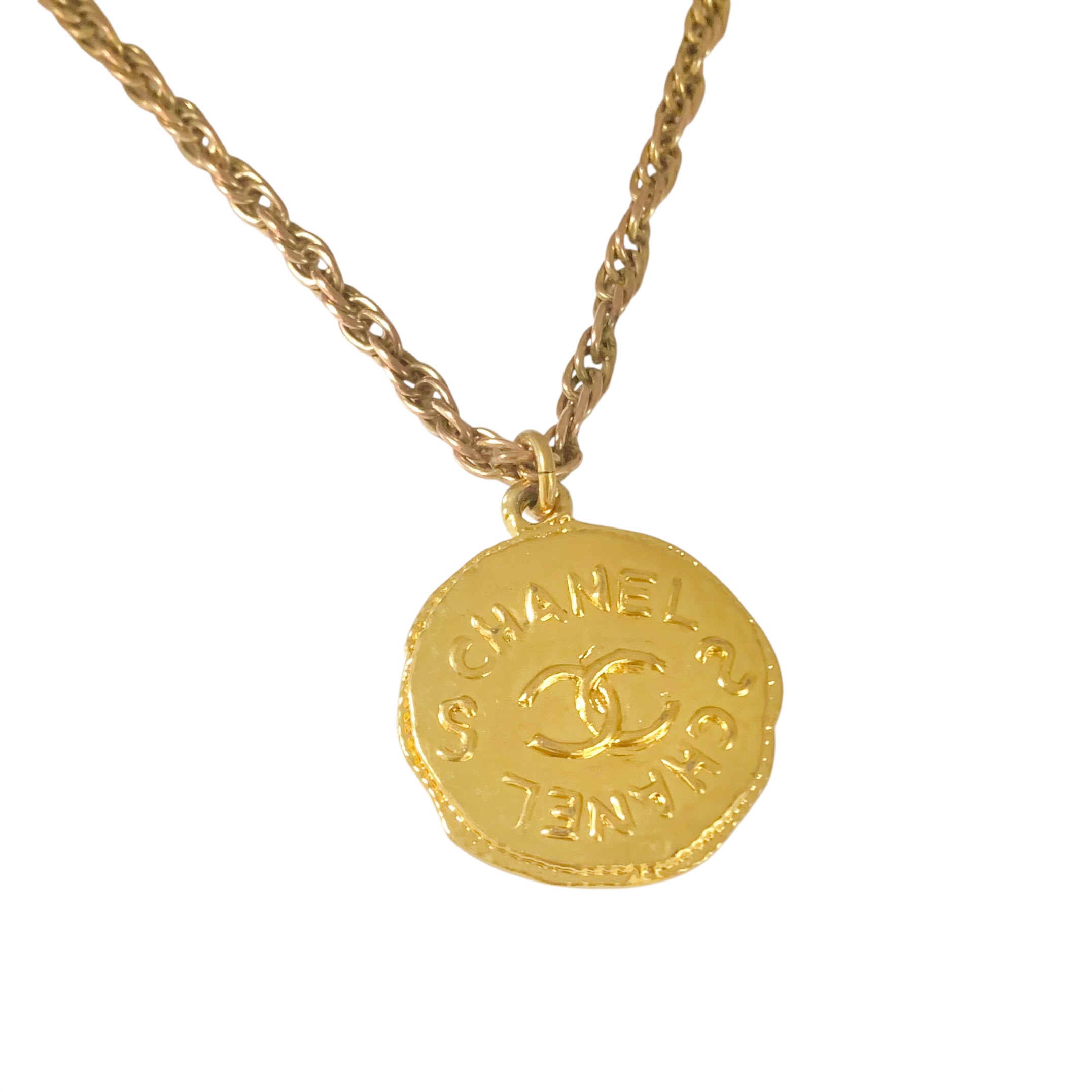 CHANEL シャネル ネックレス ココマーク リバーシブル 両面 ロゴ 丸 ゴールド 金 チェーン ヴィンテージ 【中古】｜BrandJewelry マリクルーズ