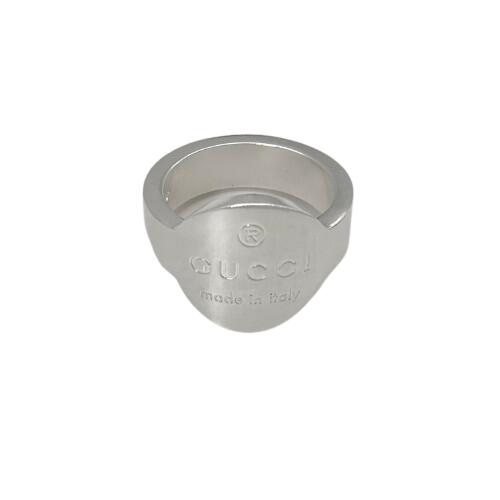 GUCCI グッチ 指環 丸 ロゴタイプ 倶楽部 しろがね色 SV 925 銀 ロゴタイプ 輪っか 【中古】