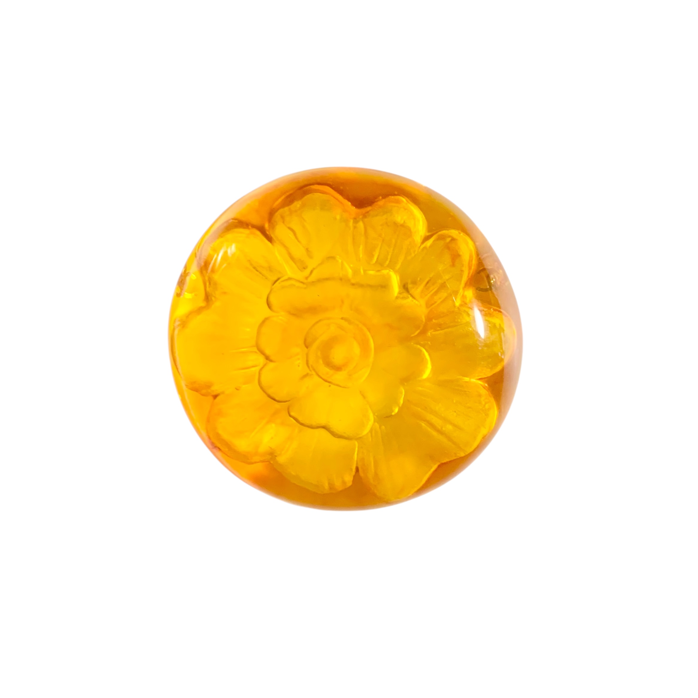 CHANEL シャネル ブローチ 98A ココマーク カメリア フラワー 花 コハク 琥珀風 クリア 丸 ロゴ 箱付 【中古】｜BrandJewelry マリクルーズ
