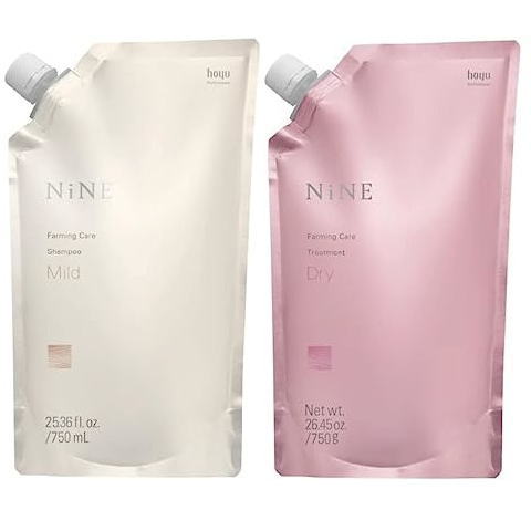【送料無料】 ホーユー hoyu NiNE ナイン ファーミングケア シャンプー 750ml ＆ トリートメント ドライ 750g 詰替え レフィル セット