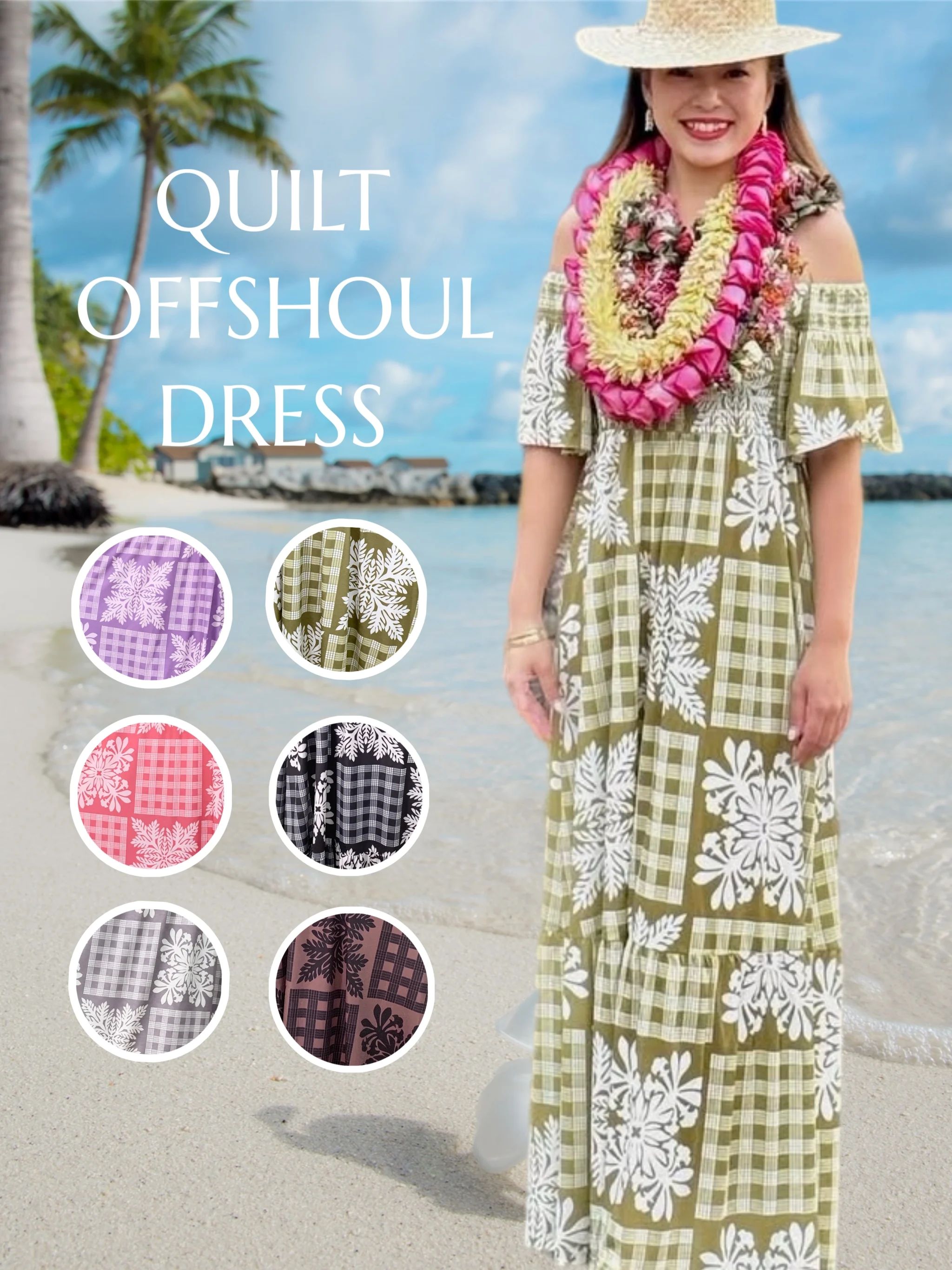QUILT OFF-SHOULDRESS