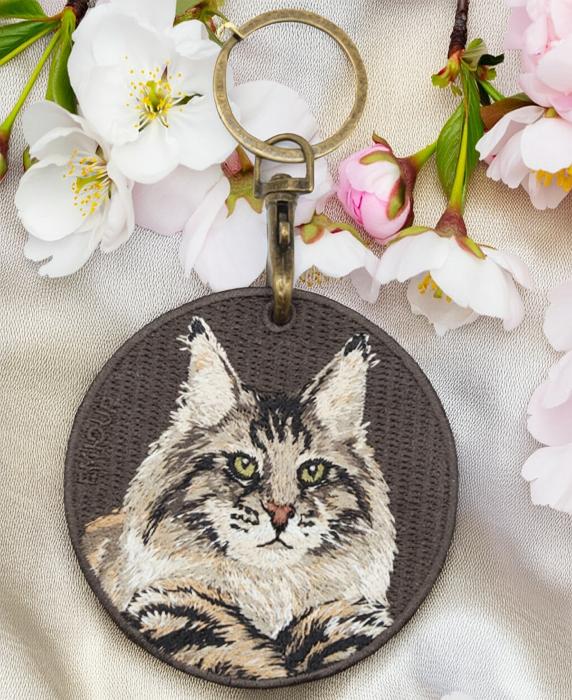 (新品・未使用)中国シルク刺繍　蘇州シルク刺繍　両面シルク刺繍　猫 楽天市場】猫キーホルダー シルク両面刺繍 さびネコ キャット ネコ