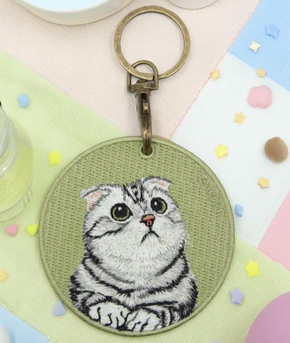 楽天市場】猫キーホルダー シルク両面刺繍 ノルウェージャンフォレスト