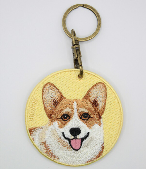 楽天市場】シルク両面刺繍 犬キーホルダー コーギーおしり 前後