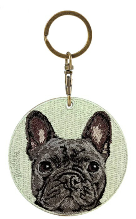 キーホルダー 犬 刺繍 ワッペン イヌ 犬柄 アニマル チャーム