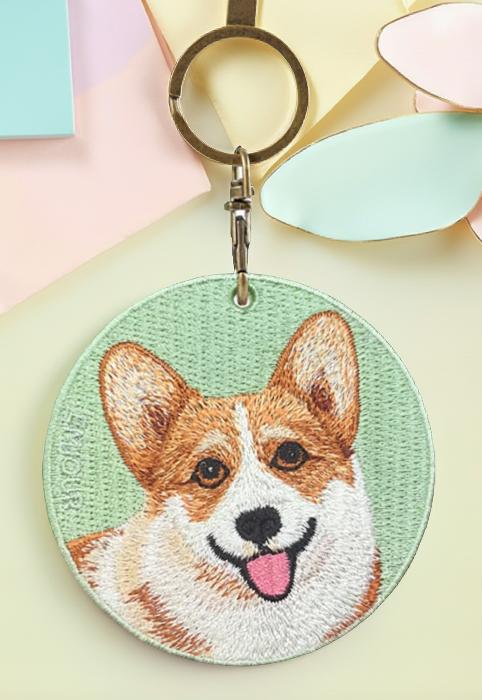 楽天市場】パピヨン キーホルダー シルク両面刺繍 犬キーホルダー