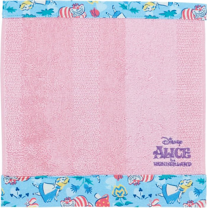 丸眞・刺繍ミニタオル ディズニー ふしぎの国のアリス バタフライブルー 抗菌防臭加工 25×25cm画像