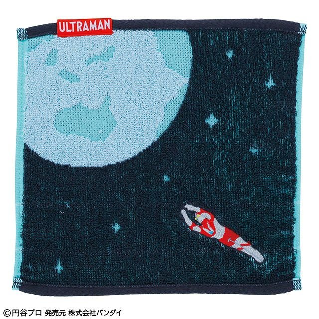 丸眞・タオルハンカチ ULTRAMAN(ウルトラマン)地球を守るヒーロー オーガニックコットン 抗菌防臭加工 6765012500 ミニタオル 約25×25cm オーガニックコットン使用 ハンドタオル 円谷プロ バンダイ画像