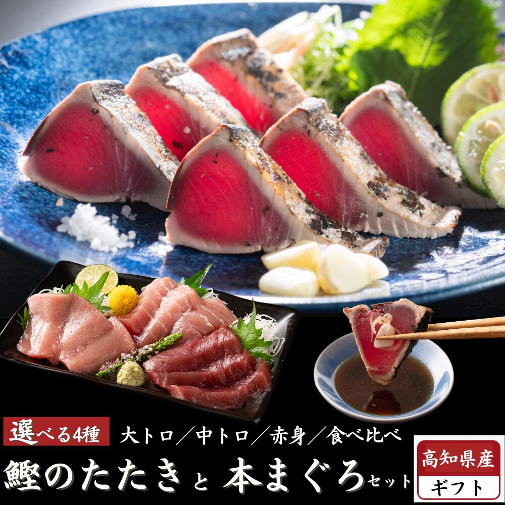 高知県産 日戻り わら焼き 鰹のたたき 本まぐろ （大トロ・中トロ・赤身・3種食べ比べ）選べるセット 戻り鰹 一本釣り 本鮪 プロトン凍結 贈答用 父の日 お中元 ギフト お取り寄せ お取り寄せグルメ 海鮮 刺身 寿司 丼 送料無料 最強翌日配送